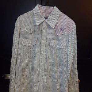 Sabit Cotton Polka Dot Button Down Pocket Shirt
